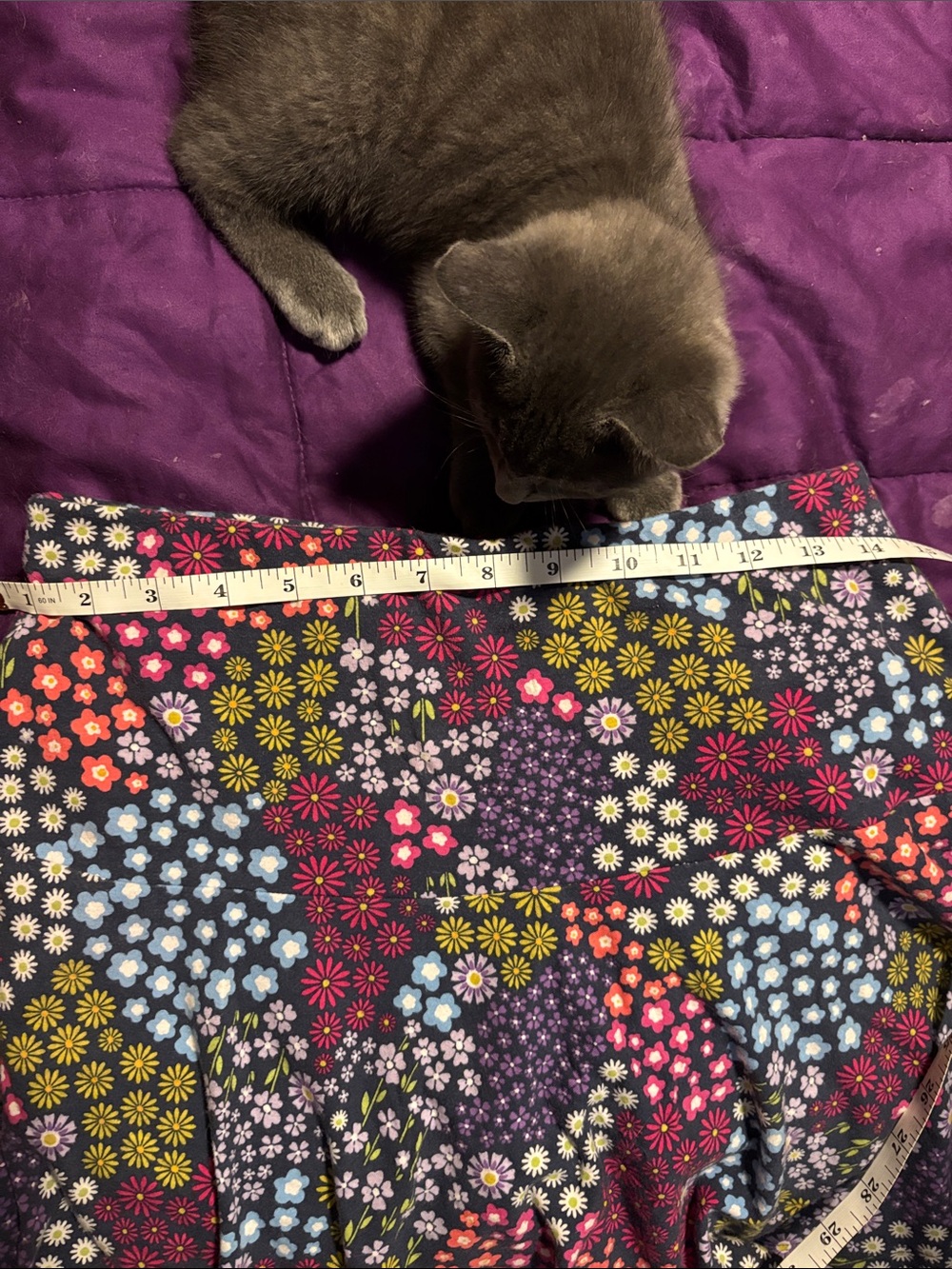 Lands' End Navy Floral Skater Skirt - Picture 3 of 5